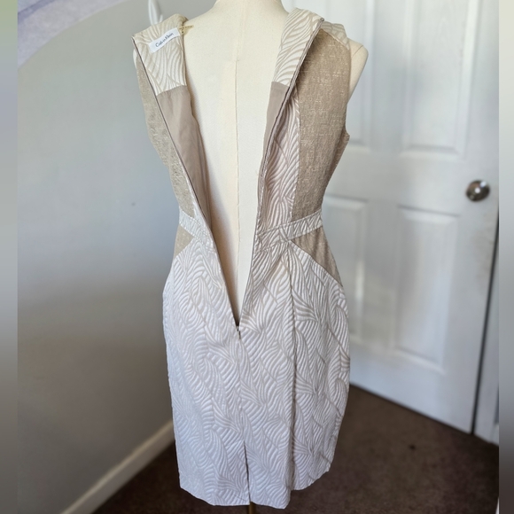Calvin Klein | Size 6 | Ivory Tan Zebra Print Textured Color Block - Picture 9 of 15